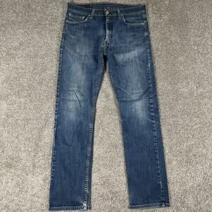 Levis 513 Jeans Men 32x32 Faded Blue Denim Slim Straight Normcore Casual Stretch